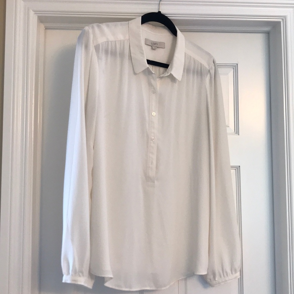 Loft cream blouse size large